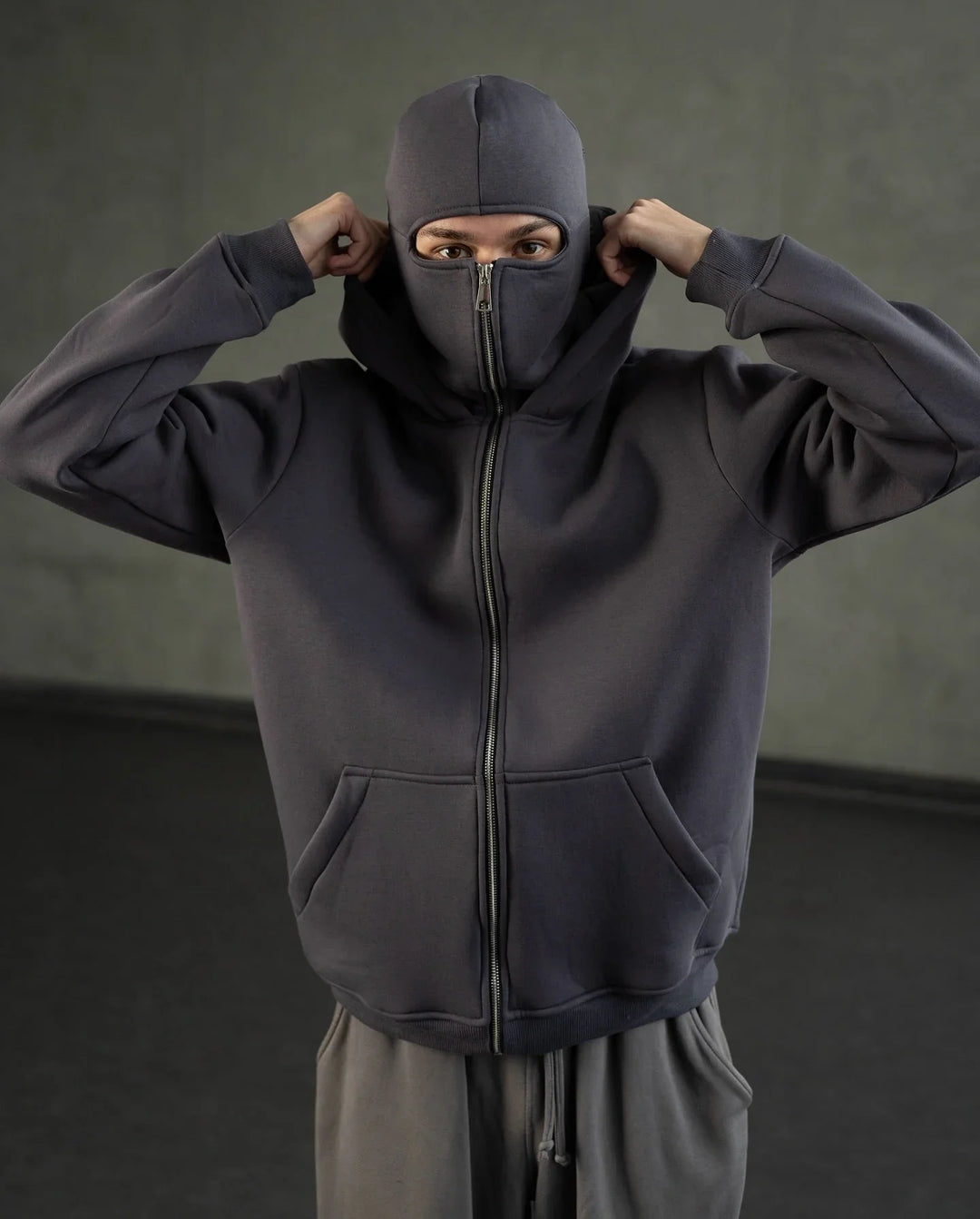 Ski Mask Hoodie - Balaclava Zip Hoodie | Full Zip Face Mask Hoodie  