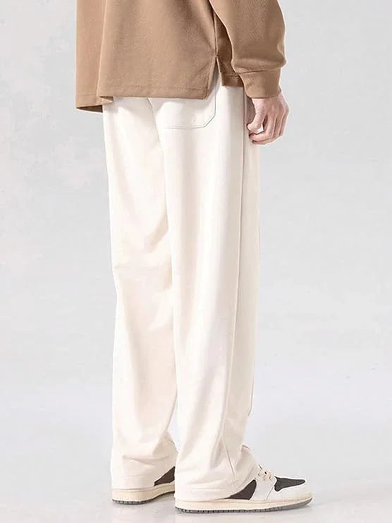 White Track Track Pants Sale Mens White Loose Fit Side Striped
