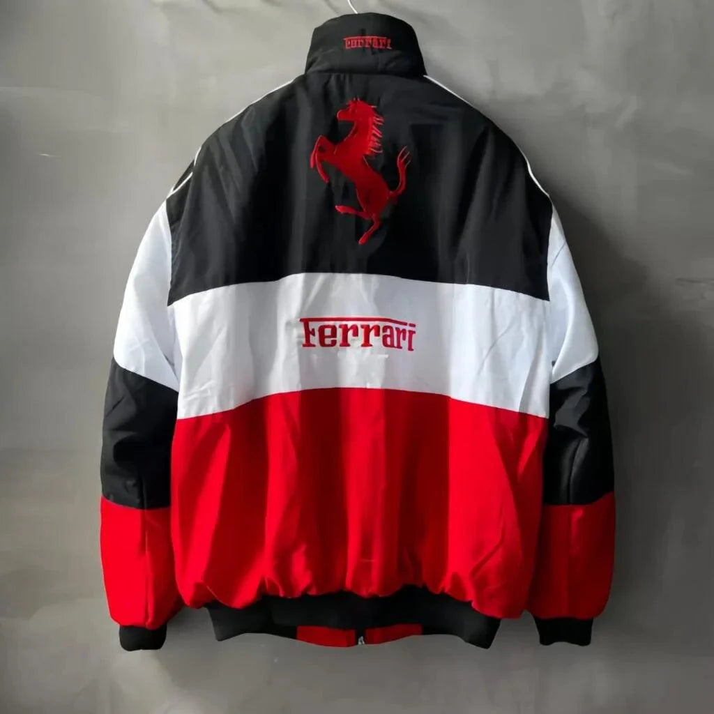 Ferrari F1 jacket Speed Enthusiast Vintage White Red Racer Jacket